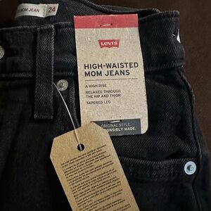 Levi's Dark Gray High-Waisted Mom Jeans